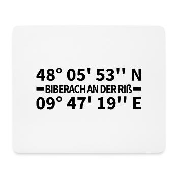Biberach an der Riß Koordinaten - Mousepad (Querformat) - Weiß - Vorne