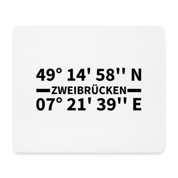 Zweibrücken Koordinaten - Mousepad (Querformat) - Weiß - Vorne