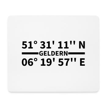 Geldern Koordinaten - Mousepad (Querformat) - Weiß - Vorne