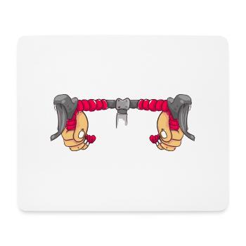 Cycclist-Hand auf Lenker-Rennrad-Zeichnung - Mousepad (Querformat) - Weiß - Vorne