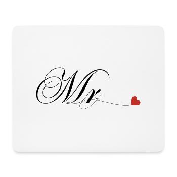 Matching couple T-shirt Mr and Mrs - Mouse Pad (horizontal) - white - Front