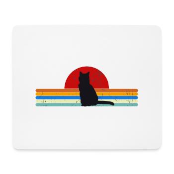 Cat Vintage retro sunset - Mouse Pad (horizontal) - white - Front