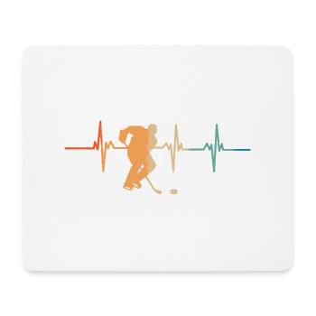 Battement de cœur hockey - Tapis de souris (format paysage) - blanc - Devant