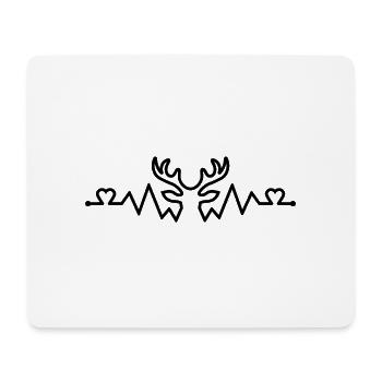 Cerf Rythme Cardiaque et Cœurs chasseur de cerf - Tapis de souris (format paysage) - blanc - Devant