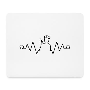 Herzfrequenz-Stille - Mousepad (Querformat) - Weiß - Vorne