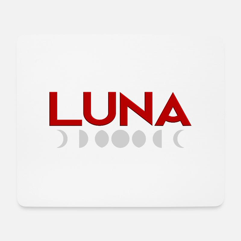 Luna (Mond) und Mondphasen Geschenk Halbmond hell - Mousepad (Querformat) - Weiß