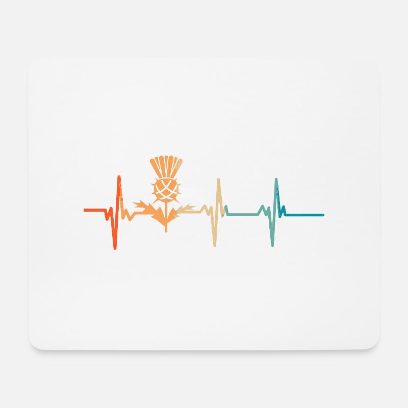 Schottische Herzschlag-Blumen - Mousepad (Querformat) - Weiß