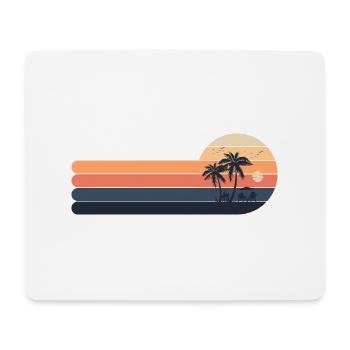 Palmiers rétro coucher de soleil - Tapis de souris (format paysage) - blanc - Devant