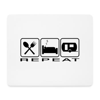 eat sleep camp repeat - Mousepad (Querformat) - Weiß - Vorne