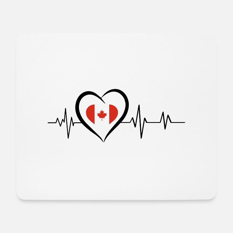 Heartbeat Kanada - Mousepad (Querformat) - Weiß