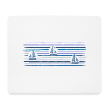 Bateaux Sur la Mer Traits Bleus - Tapis de souris (format paysage) - blanc - Devant