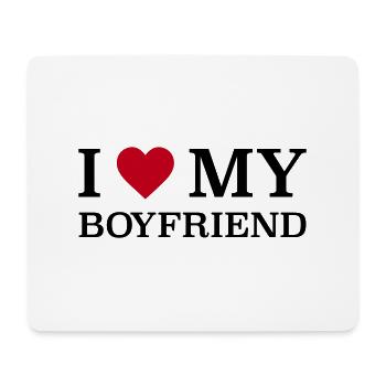 I love my Boyfriend - Mousepad (Querformat) - Weiß - Vorne