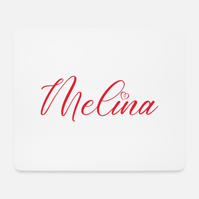 melina name herz - Mousepad (Querformat) - Weiß