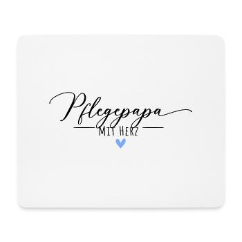 Pflegepapa mit Herz - Mousepad (Querformat) - Weiß - Vorne
