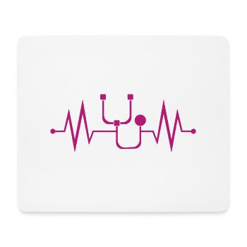 Krankenschwester - Krankenschwester - Herzschlag - Mousepad (Querformat) - Weiß - Vorne