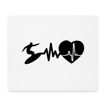 Surfen ist Leben Herzschlag für Surfer - Mousepad (Querformat) - Weiß - Vorne
