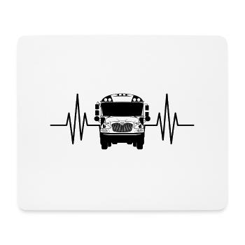 Herzschlag-Bus - Mousepad (Querformat) - Weiß - Vorne