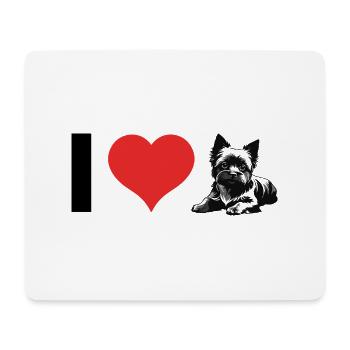 J’adore le Yorkshire Terrier - Tapis de souris (format paysage) - blanc - Devant