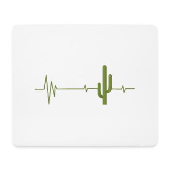 Saguaro Cactus Cacti Lover Heartbeat - Mouse Pad (horizontal) - white - Front