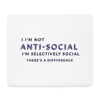 Je ne suis pas antisocial, je suis sélectivement social - Tapis de souris (format paysage) - blanc - Devant