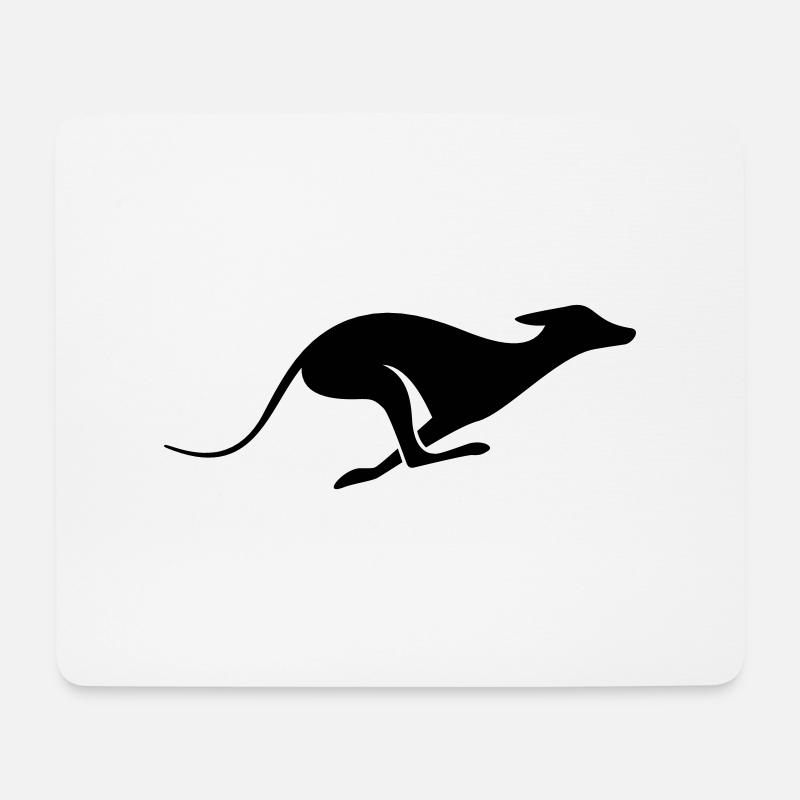 Windhund Silhouette – Sighthound, Greyhound Design - Mousepad (Querformat) - Weiß