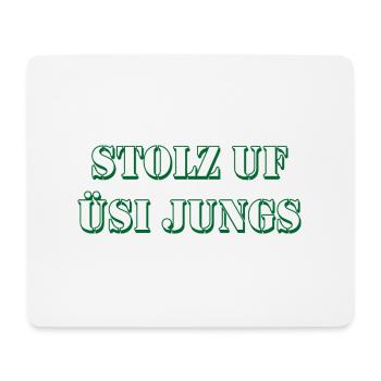Stolz uf üsi Jungs Fussball Schweiz Design - Mouse Pad (horizontal) - white - Front