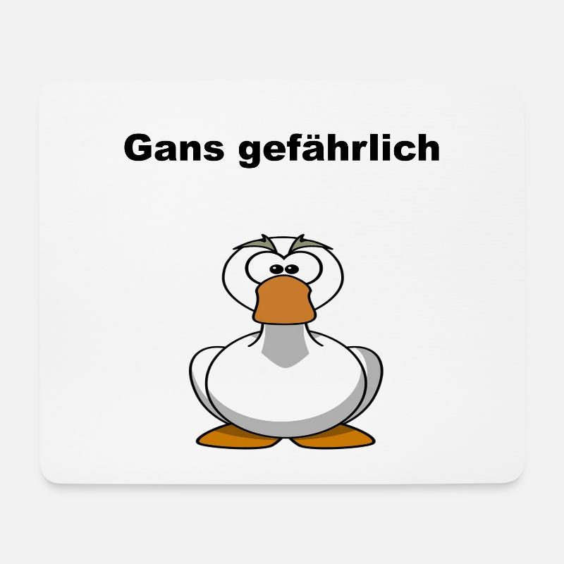 Gans gefährlich Tier Comic Wortspiel Geschenkidee - Mousepad (Querformat) - Weiß