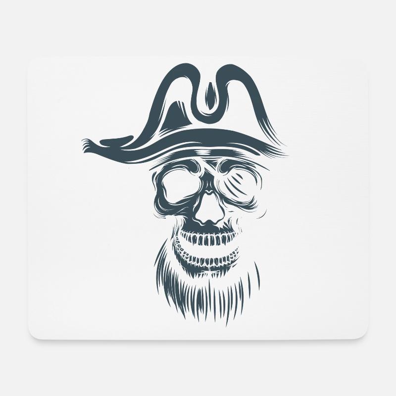 totenkopf gruselig geschenk shirt - Mousepad (Querformat) - Weiß