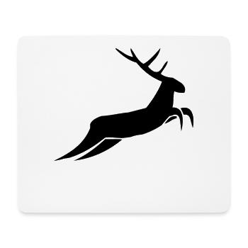 Hirsch Symbol Reh Geweih Jäger Wild Natur Tier - Mousepad (Querformat) - Weiß - Vorne