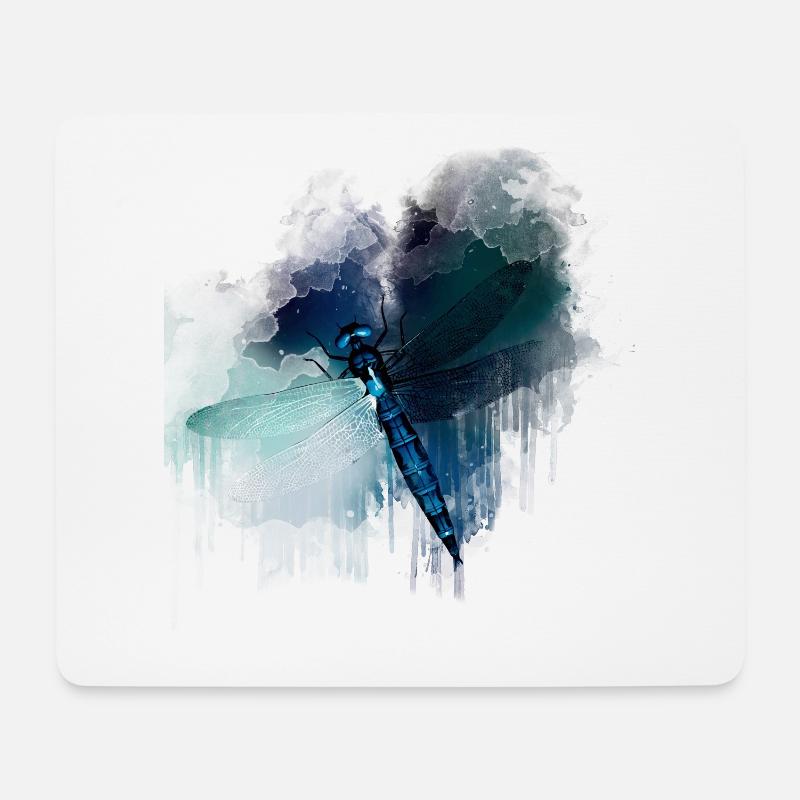 libelle geschenk shirt - Mousepad (Querformat) - Weiß