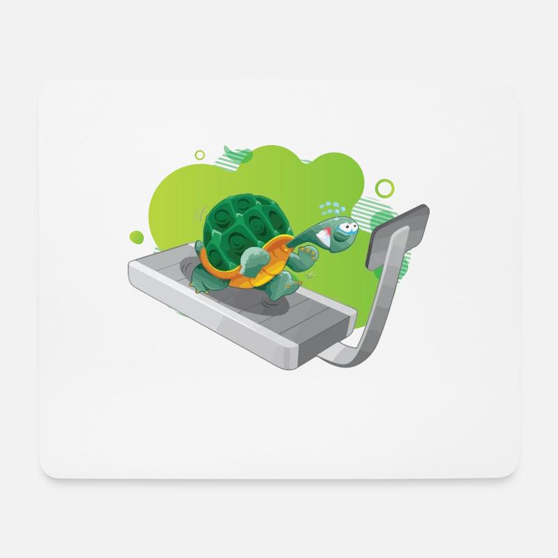witizge schildkröte auf laufband - Mousepad (Querformat) - Weiß
