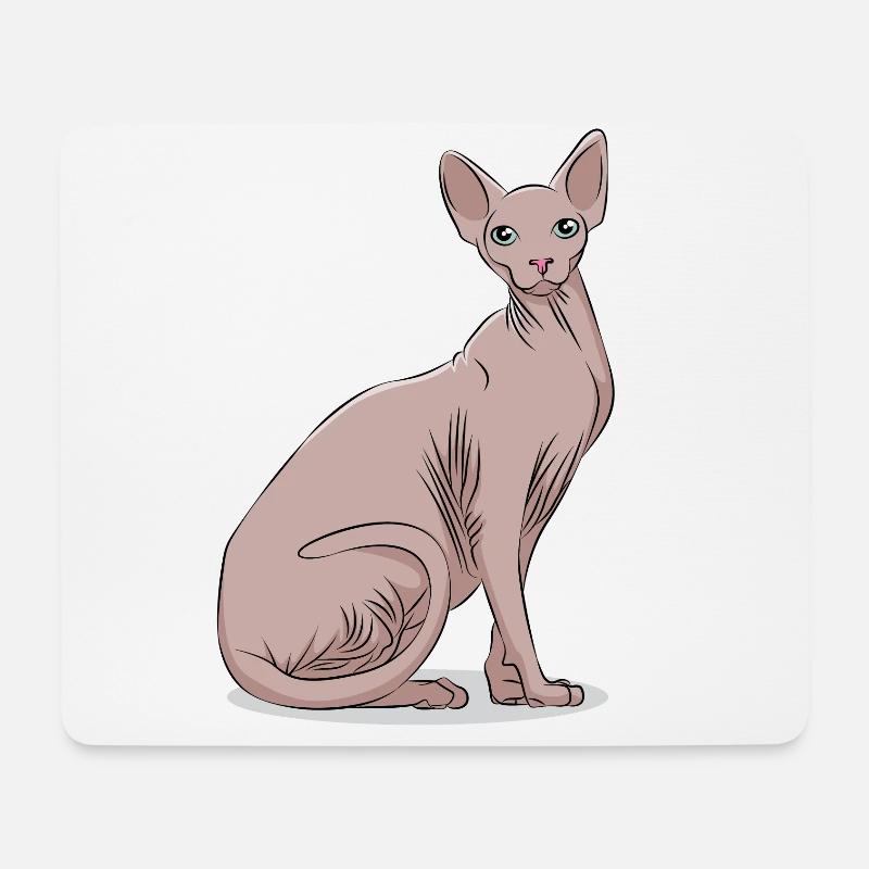 Sphynx Sphinx Katze Kätzchen Haustier Geschenk - Mousepad (Querformat) - Weiß