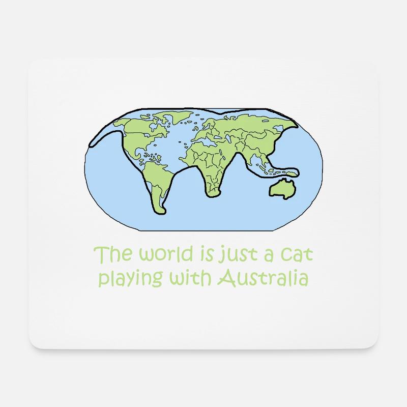 katze welt karte globus geschenk shirt - Mousepad (Querformat) - Weiß