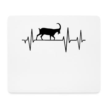 Herzschlag Ziege - Mousepad (Querformat) - Weiß - Vorne