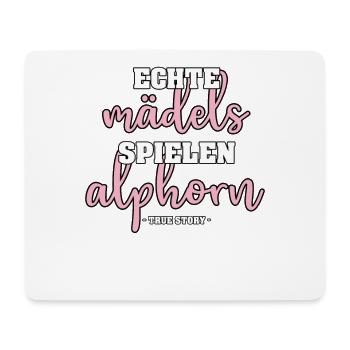 ECHTE MÄDELS SPIELEN ALPHORN MUSIKINSTRUMENT HORN - Mousepad (Querformat) - Weiß - Vorne