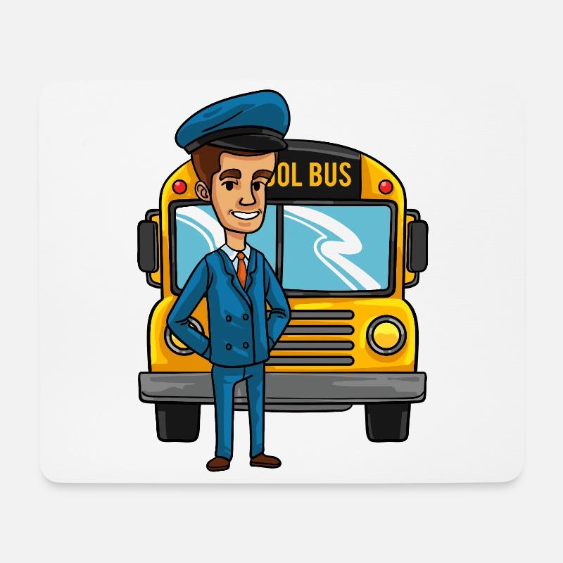 Chauffeur d'autobus scolaire chauffeur d'autobus scolaire - Tapis de souris (format paysage) - blanc