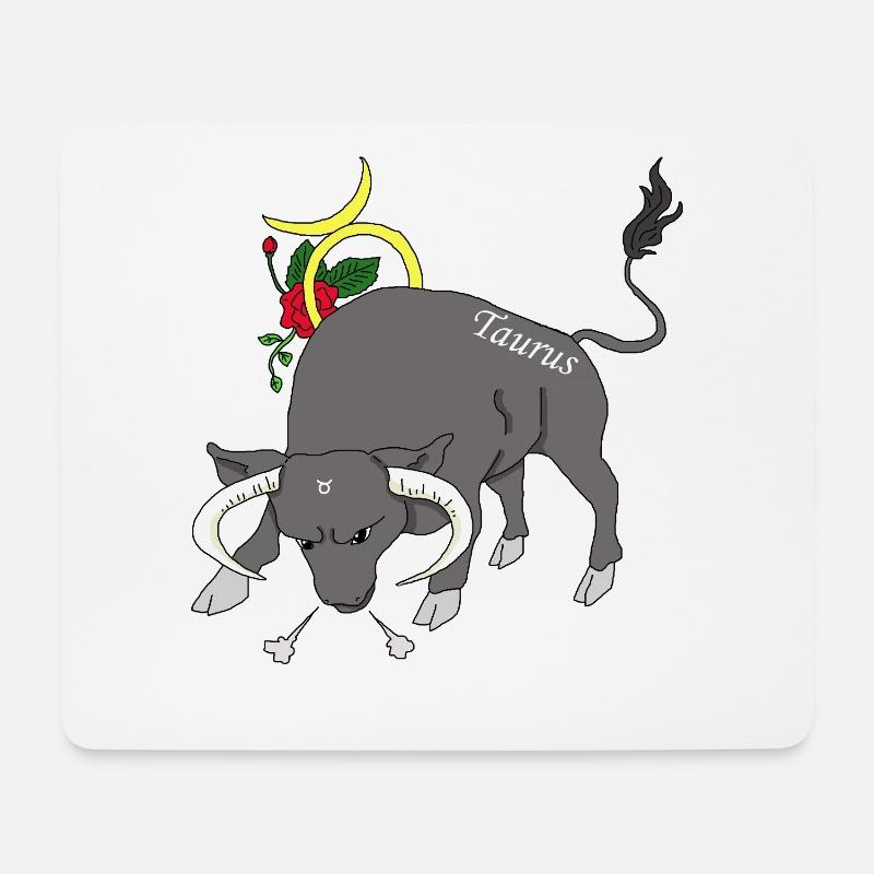 Sternzeichen Stier Geschenk Shirt - Mousepad (Querformat) - Weiß