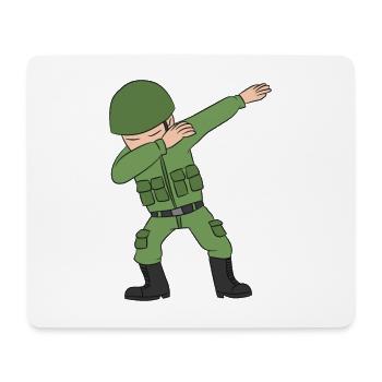 Tamponner soldat avec casque et uniforme - Tapis de souris (format paysage) - blanc - Devant