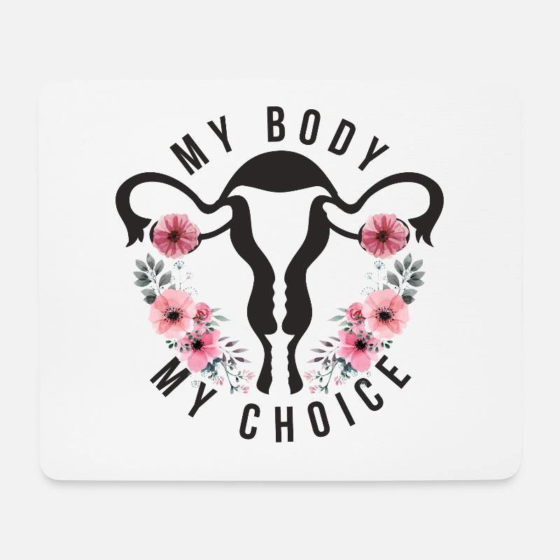 My Body My Choice Frauenrecht Gebärmutter Geschenk - Mousepad (Querformat) - Weiß