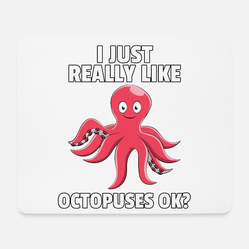 Octopus Krake Tintenfisch Oktopus Fische Geschenk - Mousepad (Querformat) - Weiß