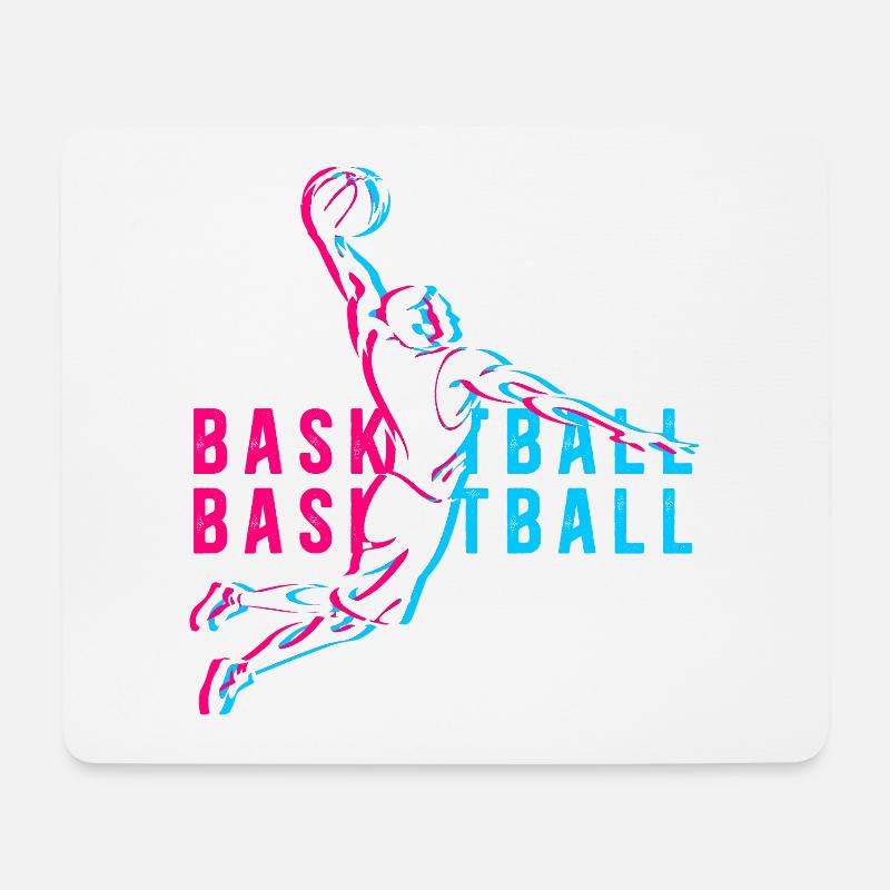 Basketball - Mousepad (Querformat) - Weiß