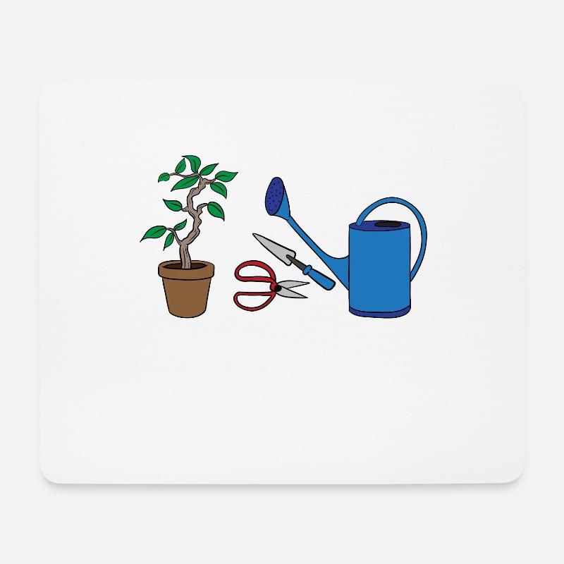 Garten Gärtner Gartenarbeit Pflanzen Blumen Acker - Mousepad (Querformat) - Weiß