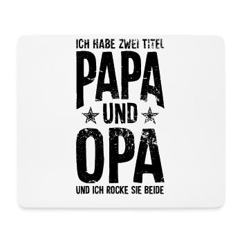 J'ai deux titres fête des pères papa et papy - Tapis de souris (format paysage) - blanc - Devant
