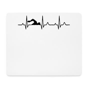 Herzschlag Schwimmen - Mousepad (Querformat) - Weiß - Vorne