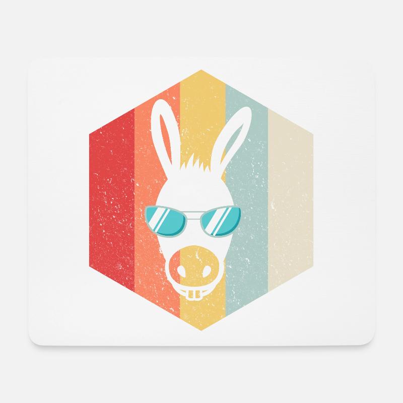 ESEL SONNENBRILLE VINTAGE - Mousepad (Querformat) - Weiß