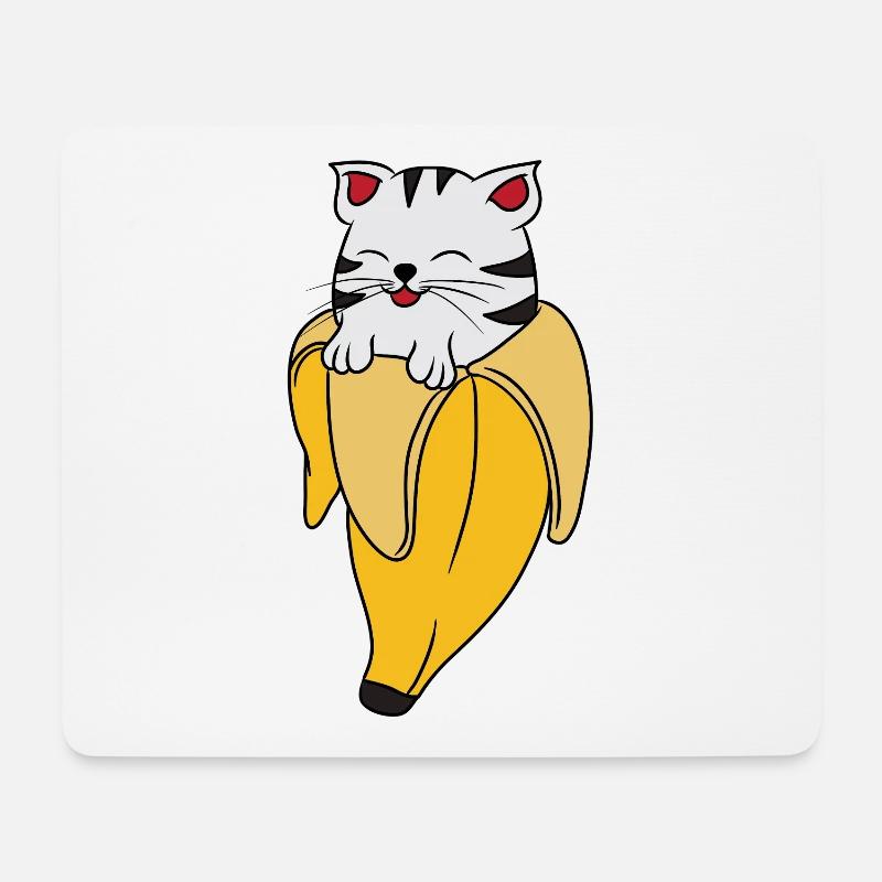 Katze Banane Bananya Kätzchen Haustier Geschenk - Mousepad (Querformat) - Weiß