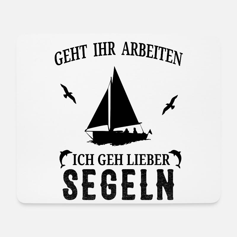 Segeln | Geschenk Segler | Geschenk Segeln lustig - Mousepad (Querformat) - Weiß