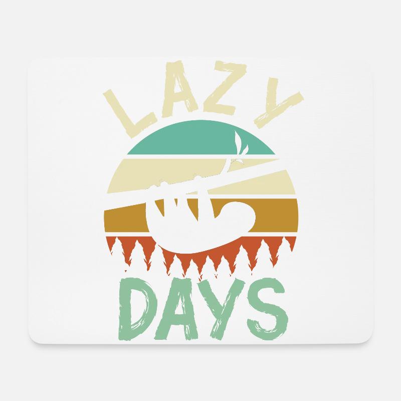 SLOTH LAZY DAYS - Mousepad (Querformat) - Weiß