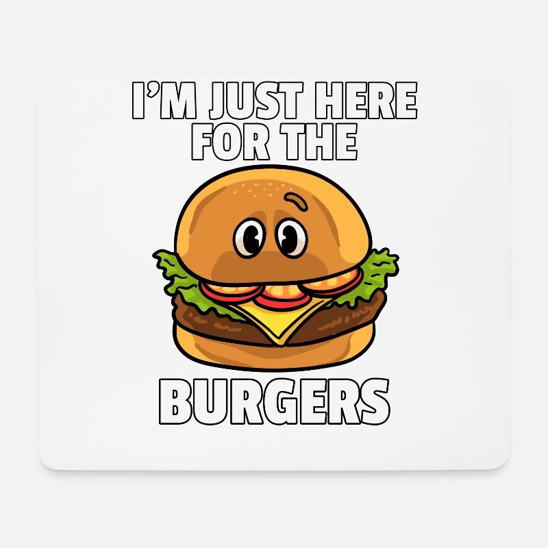 Burger Fast Food Cheeseburger Hamburger Geschenk - Mousepad (Querformat) - Weiß