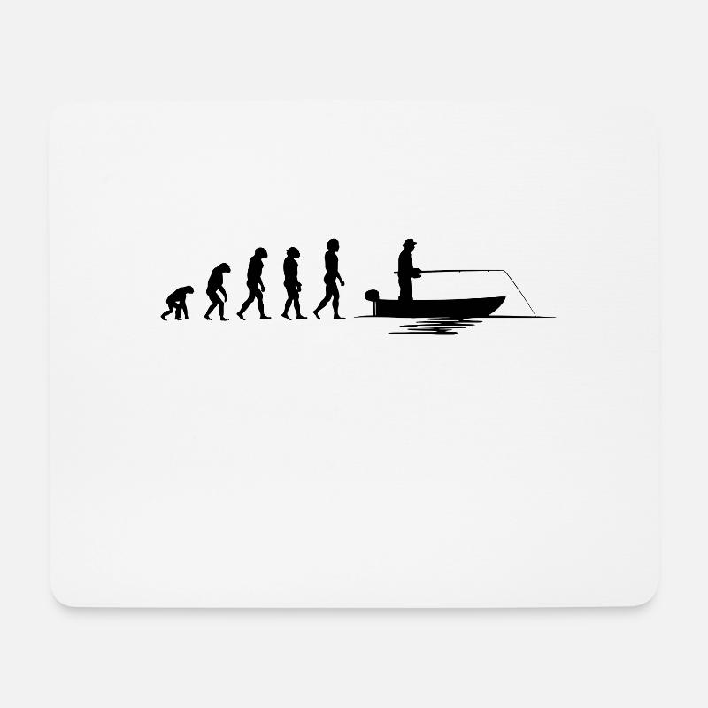 Evolution Fischer |Evolution Angler - Mousepad (Querformat) - Weiß